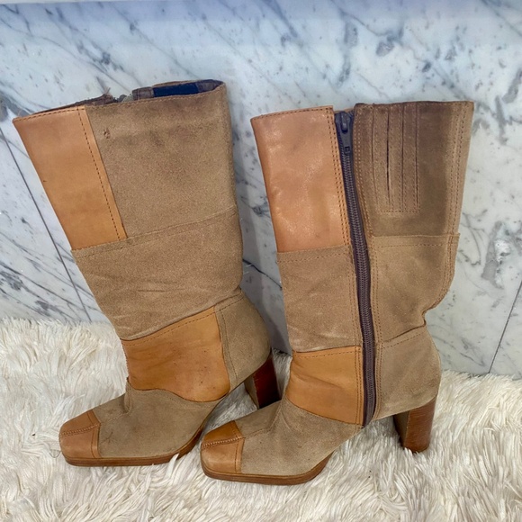 Candies patchwork suade boots size 6 - Picture 3 of 7